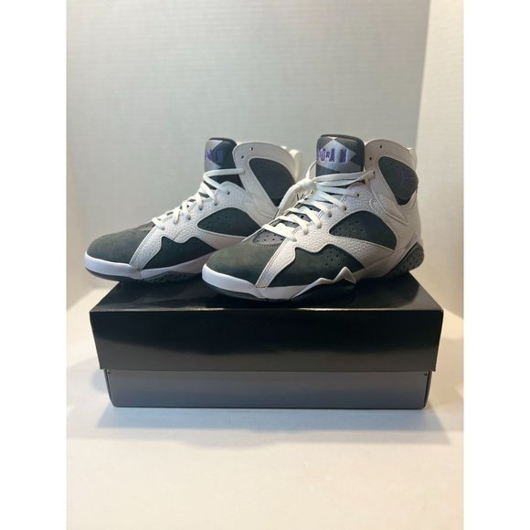 Nike Air Jordan Athletic M 9.5 / WMS 11 White/Varsity Purple Leather - Picture 1 of 7